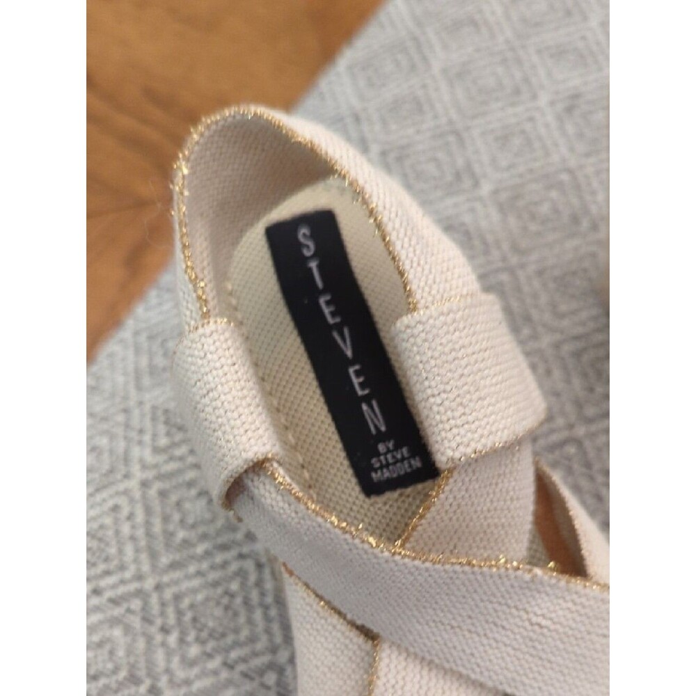 Steve Madden Janenn Neutral Beige/Cream Espadrille Wedge Sandals Size 8 - Picture 3 of 8